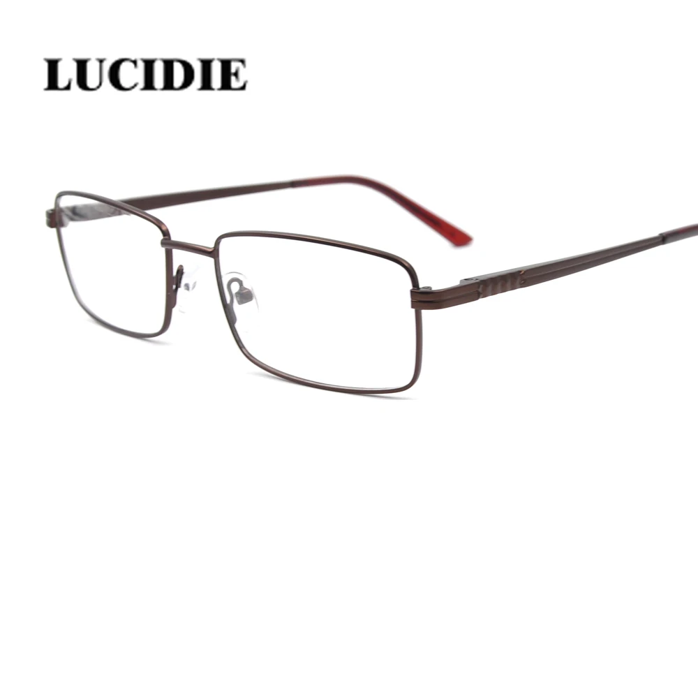 LOCIDIE Handsome men classically glasses frame stainless steel ultralight durable black fashion square eyeglasses frame - Цвет оправы: C3