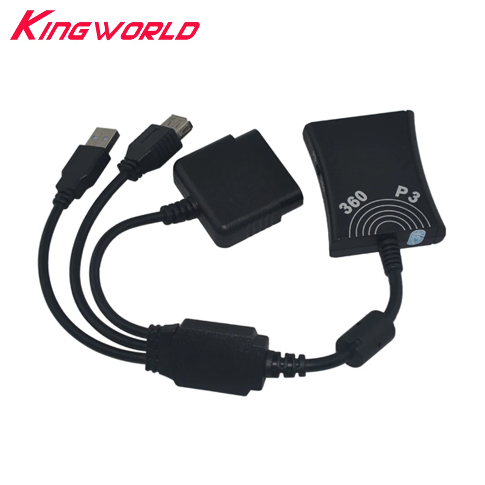 

50pcs High quality 3 in 1 USB Game Controller Converter Adapter Cable for PS2 to for Xbox 360 for PS3