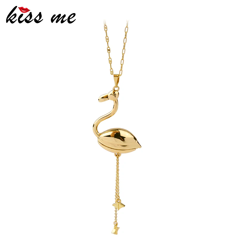 Женское Ожерелье из сплава KISS ME длинное ожерелье золотого цвета с кулоном