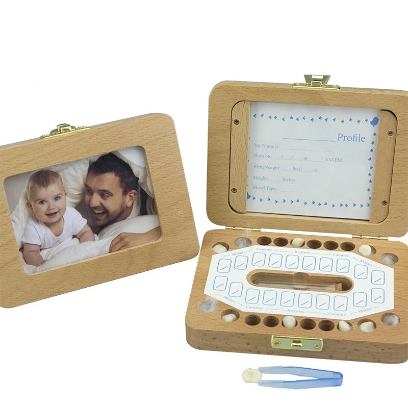 Детские зубы коробка для хранения деревянный зуб сказочные коробки для детей держатель для хранения зубов Органайзер памяти коробочка для хранения
