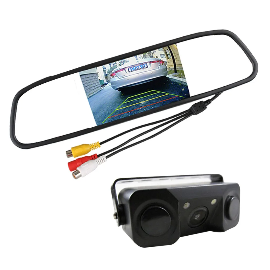 Sound Alarm Car HD Rear View Camera Video Parking Sensor