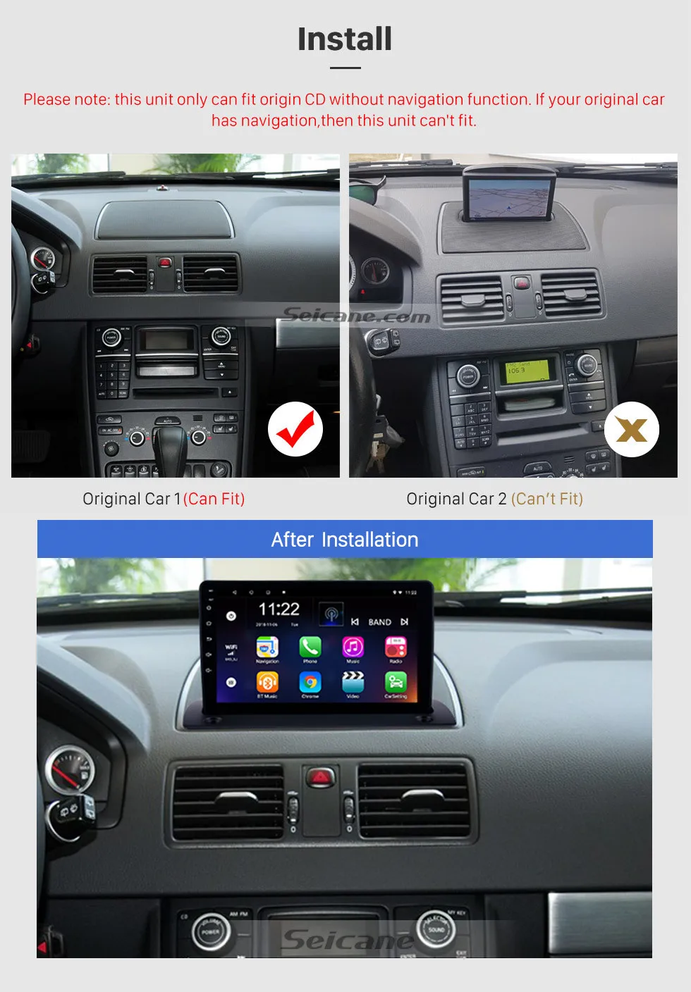 Flash Deal Seicane 2DIN Android 8.1 9" Car Radio RDS Bluetooth Multimedia Player GPS Navigation For 2004 2005-2014 Volvo XC90 With 8-Core 2