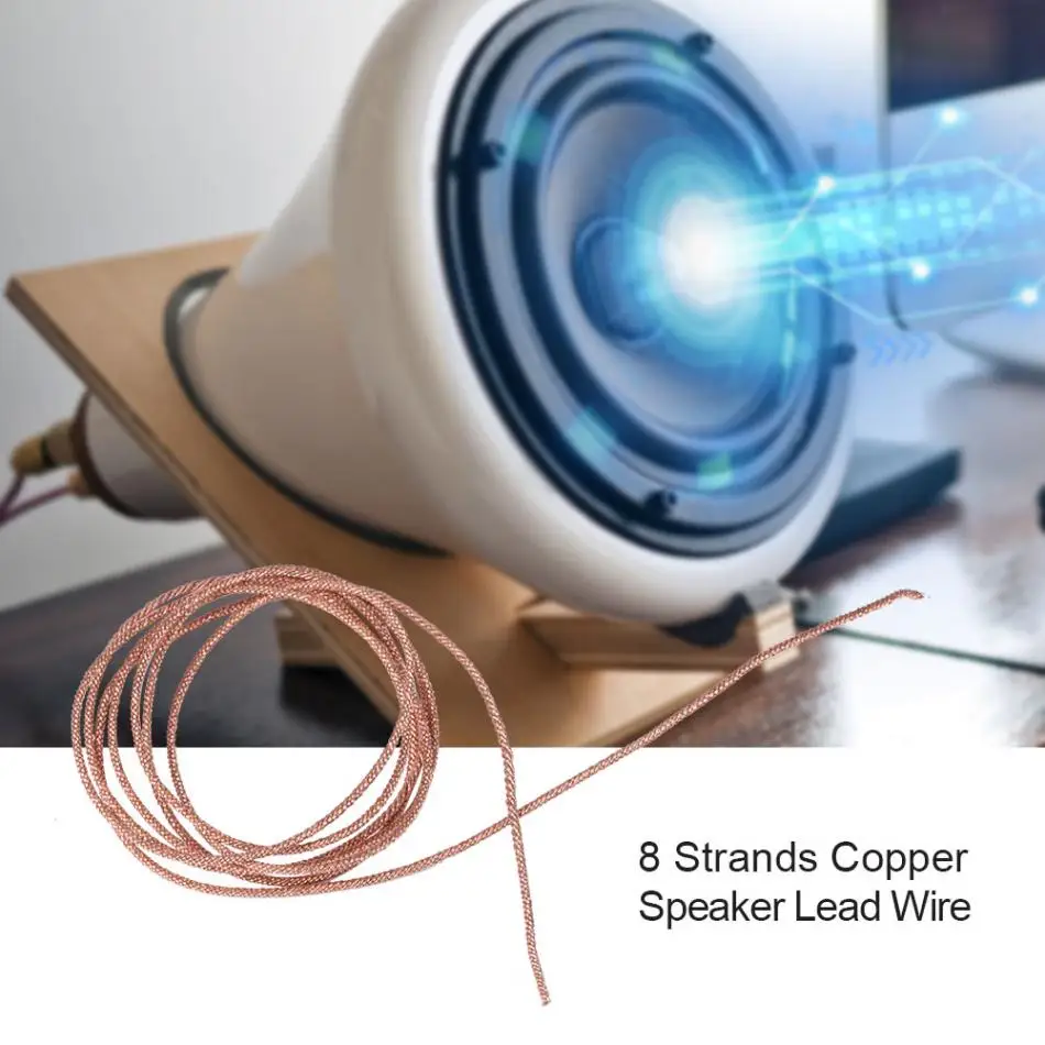 

Speaker Lead Wire Subwoofer Woofer Lead Wire Repair 8 strands Braided Copper Wire