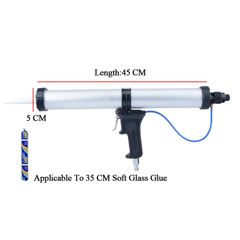 15 дюймов 600 мл пневматический герметик пистолет 600 мл мягкий клей Регулируемая скорость пневматический стеклянный клей пистолет Затирка строительные инструменты