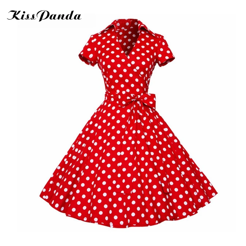 1950s 60s vintage dress plus size dot red floral print  (4)