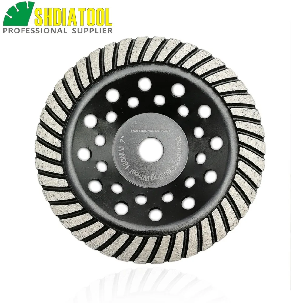 7” Spiral Turbo Concrete Diamond Grinding Cup Wheel 12 Segs 7/8"-5/8” Arbor 
