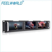 Feelworld T51 тройной 5 дюймов 2RU ЖК-дисплей монитор для установки в стойку с 3G-SDI HDMI AV Вход и Выход трансляции уровень качества мониторов
