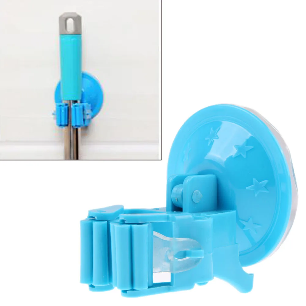 

Plastic Bathroom Mops Holder Rack with Suctions Hanger Home Kitchen Storage Broom Organizer Wall Mounted Bathroom Accessories