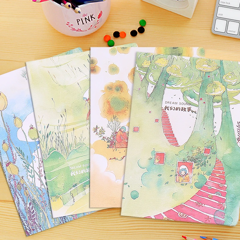 

Student large notebook white sheets handbook notepad line office journal children's stationery organizer notebook a5 kawaii