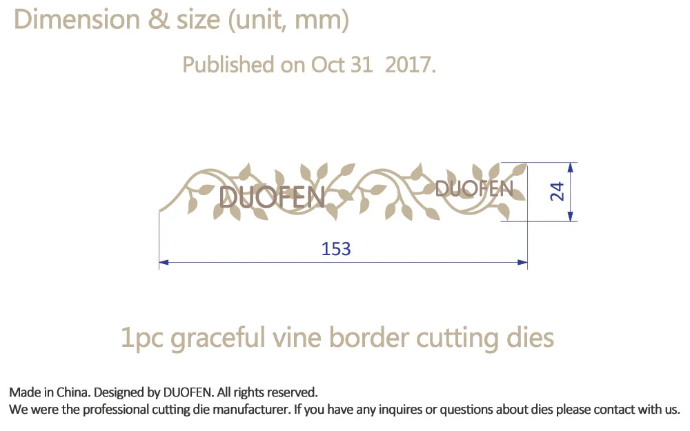 DUOFEN металлические режущие штампы 070116 Листья лозы граница трафареты штампы для DIY ремесленных проектов Скрапбукинг тиснение бумаги альбом