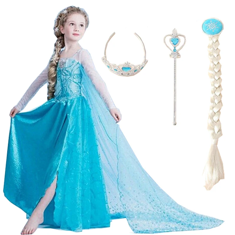2018 Girls Dresses Elsa Dress Princess Movie Cosplay Party Dress