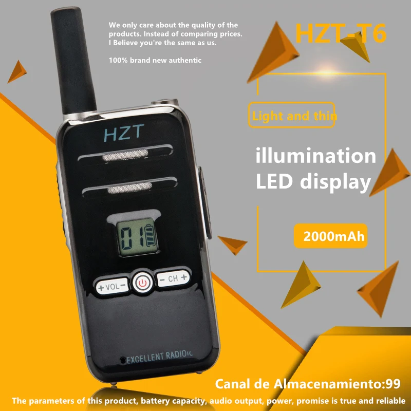 

HZT-T6 Walkie talkie Mini Family Hotel Two way radio UHF 5W USB Charging Walkie-talkie Radio Transceiver