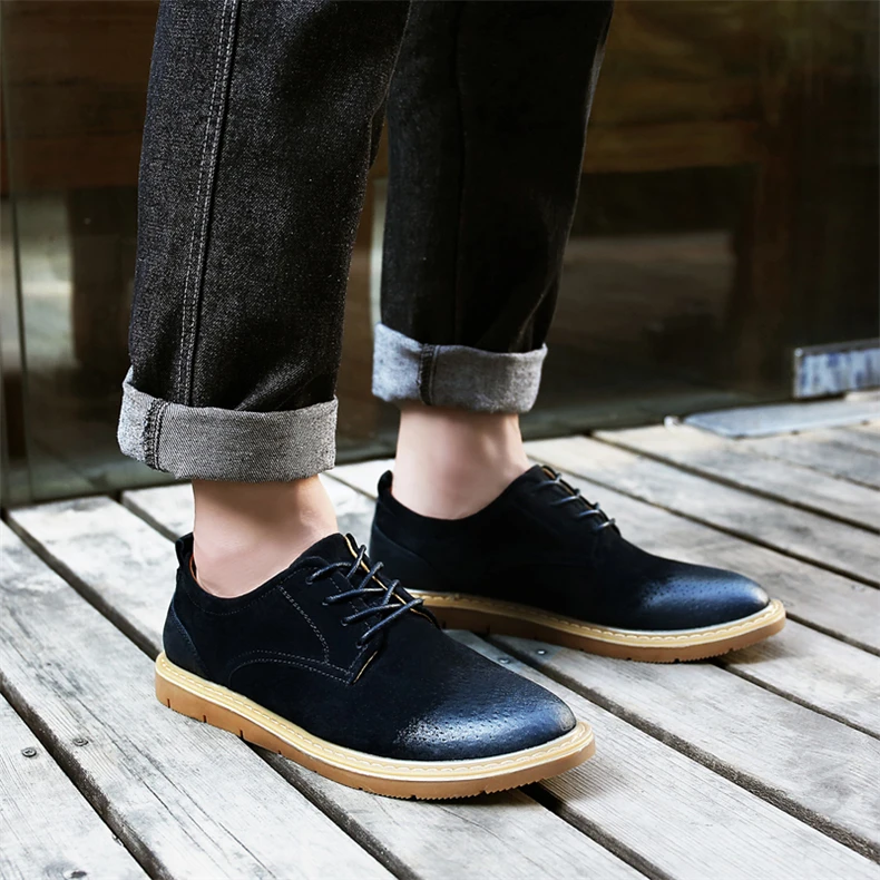 SERENE Brand New Men's Shoes Retro Leisure Leather Work Tooling Shoe Mens Lace Up Casual Shoes Male Waterproof OxFord Footwear (2)