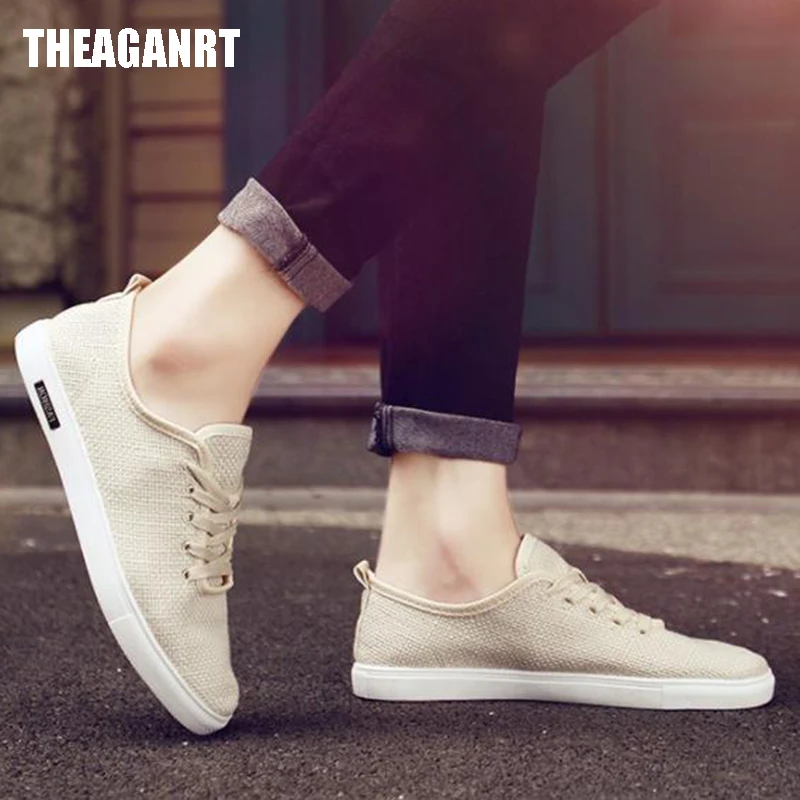 THEAGRANT 2019 الرجال حذاء كاجوال تنفس القنب حذاء مسطح الدانتيل يصل حذاء موضة خمر الذكور حذاء قماش الأحذية MSN3000 THEAGRANT 2019 الرجال حذاء كاجوال تنفس القنب حذاء مسطح الدانتيل يصل حذاء موضة خمر الذكور حذاء قماش الأحذية MSN3000