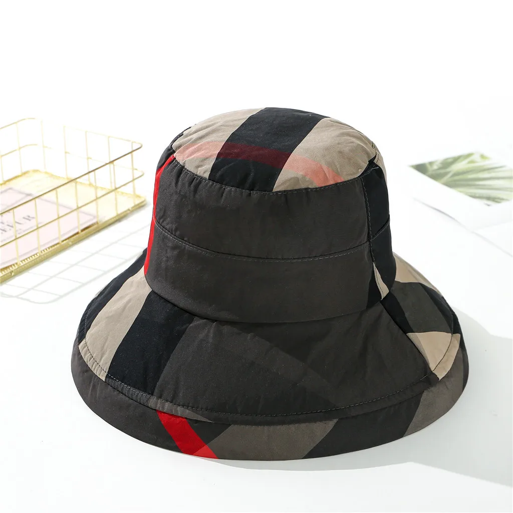 Summer Sun Hats For Women With Leisure Beach Hat Women Visor Hat Stitching Color Adjustable High Quality Foldable Fisherman Hat