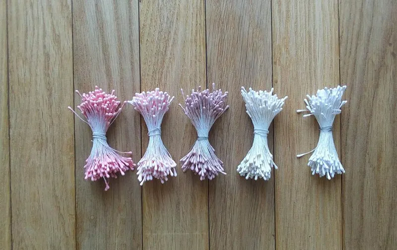 400 шт 1,5 мм Двойные головки DIY искусственный мини жемчуг цветок Stamen Pistil Свадьба День рождения Торты Декор искусственные цветы для скрапбукинга