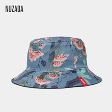 NUZADA Весна шапки для рыбака мужская женская панама лето осень печать двухсторонняя можно носить шапки модные цветы