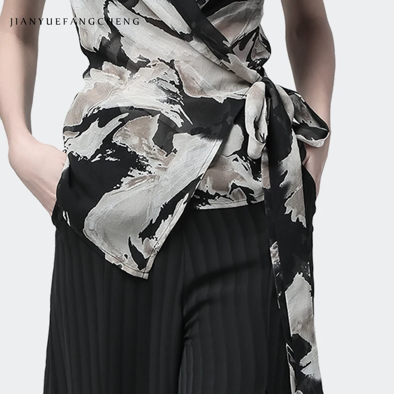 Fashion Camo Color Women Blouses Chiffon Top Short