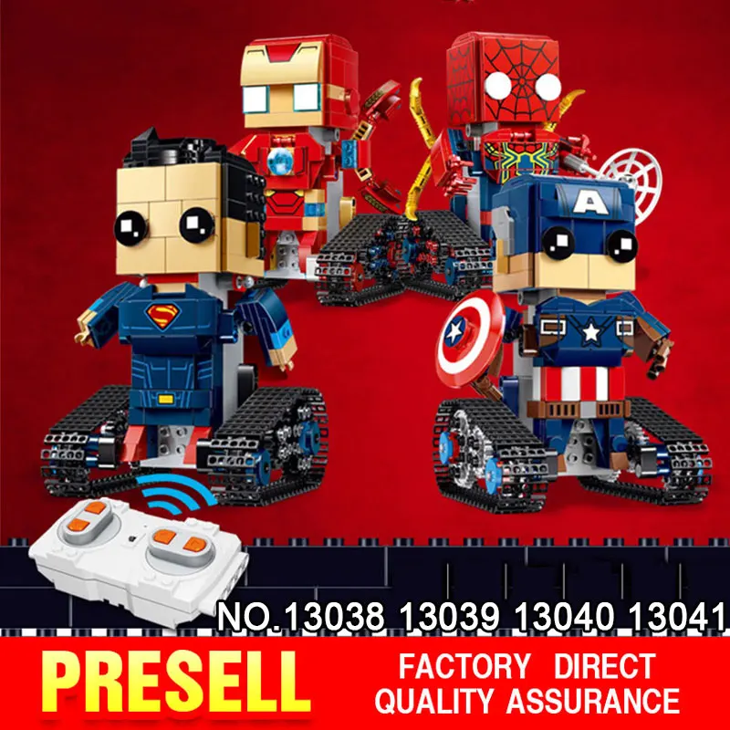

Marvel Superman Movable Robot captain Remote Control Robot Super heroes Blocks Bricks ironman Educational Toys Spiderman RC toy
