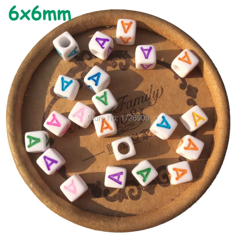 

beads with letters for jewelry making Colorful Acrylic Letter beads A a-z letters Alphabet Cube Beads 6x6mm 1/4"x1/4" 2600pcs