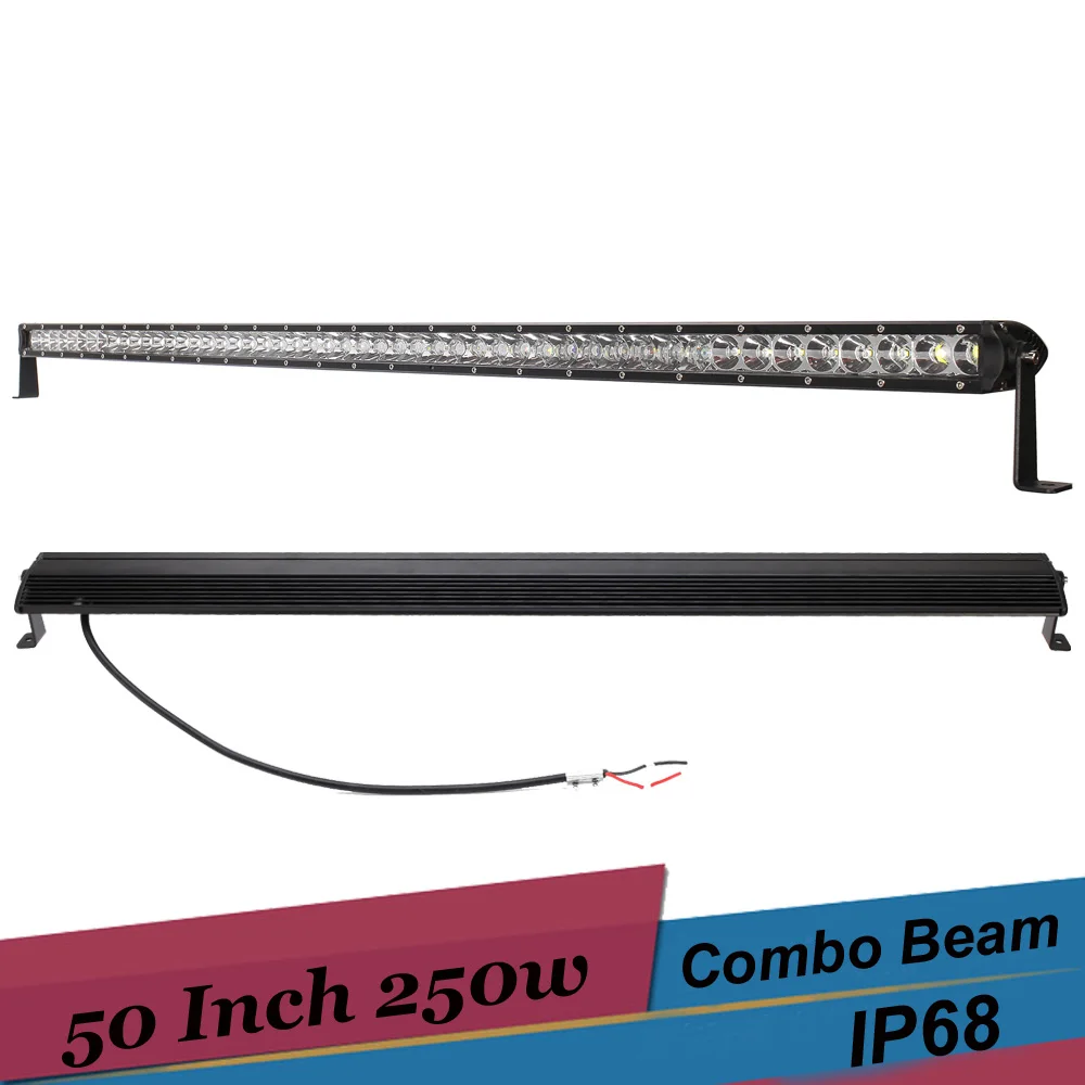 

250W Combo LED Light Bar Off Road 4x4 50 Inch LED Work Light for Jeep 07 JK Wrangler 2 Door 2012 Ford SUV ATV Truck Car Boat DRL