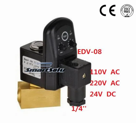 

Free Shipping 1/4'' Electric Drain Valve with Timer EDV-08 24-240V Volt