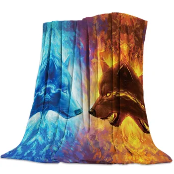 

Two Side Wolf Throw Blanket Soft Warm Microfiber Blanket