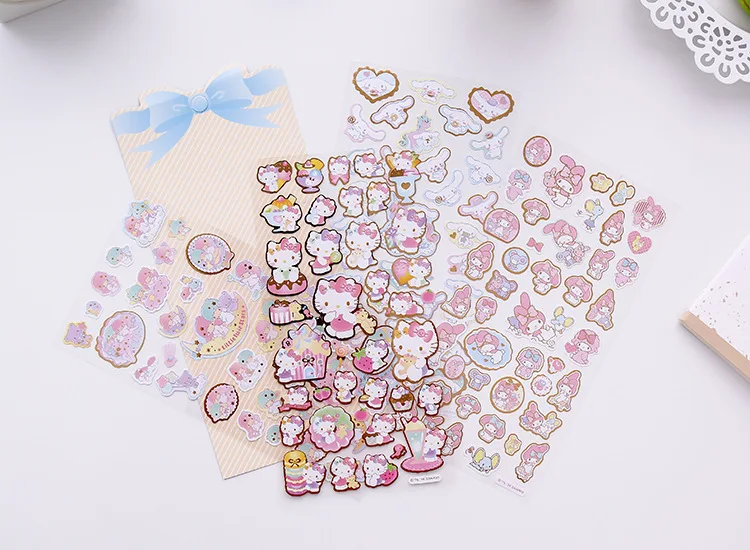 Cute 50pcs/lot Cartoon Melody Hello Kitty Little Twin Stars Stickers DIY Planner Diary Scrapbook Index Phone Album Esco | Игрушки и