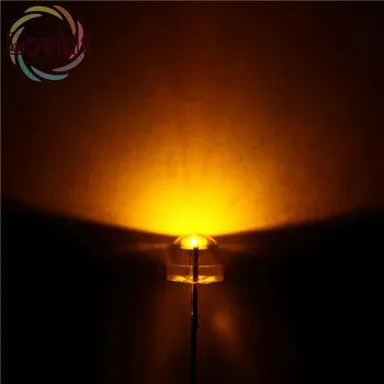 

High Quality 100PCS 5mm super bright Yellow light-emitting diode DIP LED straw hat astigmia Wholesale Retail