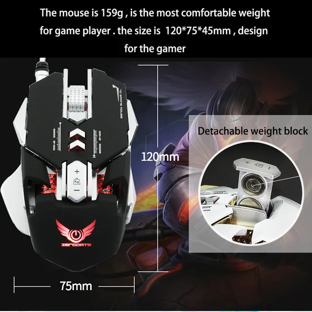 G9 Gaming Mouse Wired USB DPI Adjustable Macro Programmable Mouse Gamer Optical Professional RGB Mause Game