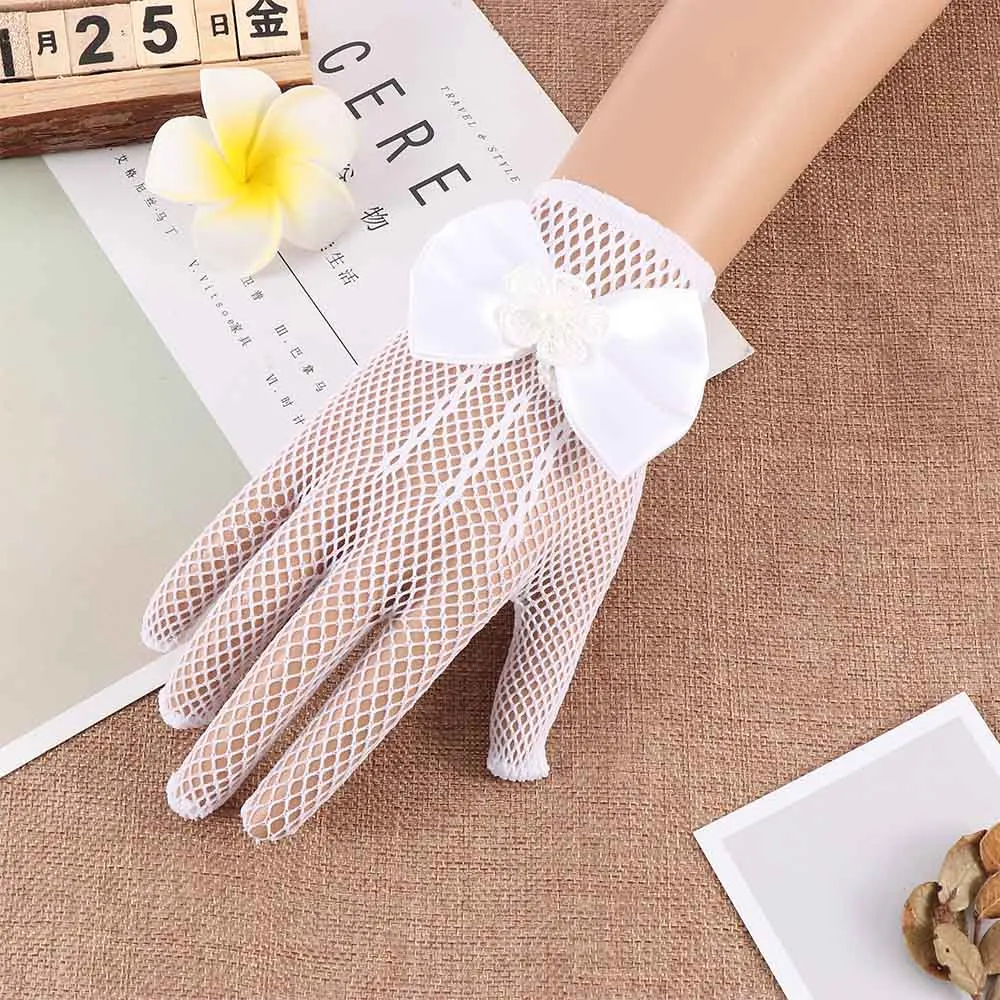 

Flower Girl Dresses Gloves Dress Costume Accessories for Girls Ladies Mesh Gloves Children Princess Gloves