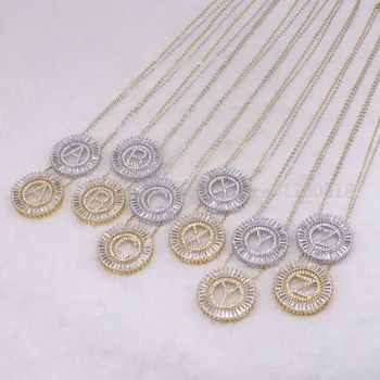 

5 pcs letter necklace paved crystal charm mix colors 18" costume jewelry high quality stone gems gift for women 3197