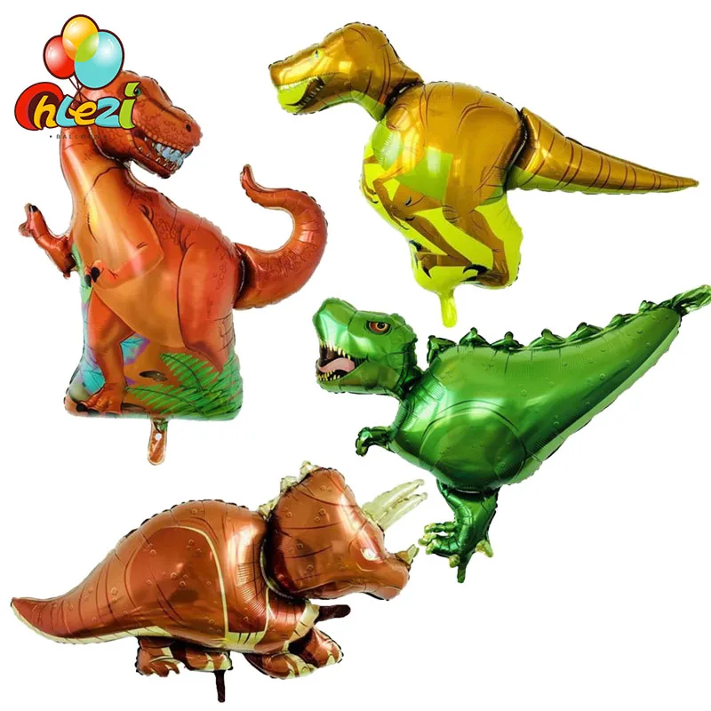 

1pcs Jurassic dinosaur Foil balloon Overlord triceratops raptors dinosaurs Birthday party decor animals helium balloon shower