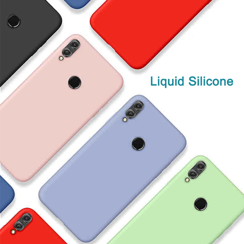 

Case On For Huawei Honor 10 lite 9 lite light 8x Soft Liquid Silicone Protective Case Cover bumper on honer 10lite 9lite 8 x 8