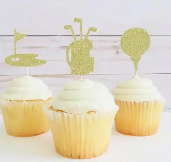 

glitter Golf wedding birthday cupcake toppers baptism Christening party decoration doughnut food picks