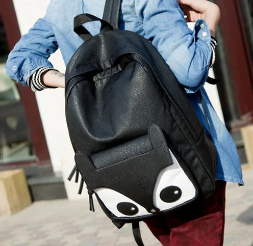 

Women Cartoon Backpacks PU Leather School Bags for teenager girls Brand Casual Travel Shoulder Bag