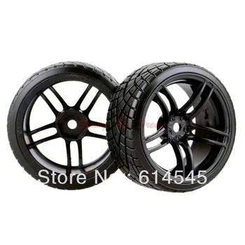 

4PCS RC Car 1:10 On-Road Drift Wheel Rims & Tyre Tires Fit HSP HPI 9065-6013 BLACK