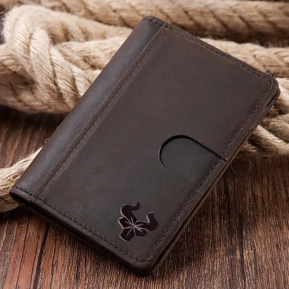 HUMERPAUL Тонкий RFID блокирующий кошелек из натуральной кожи держатель для кредитных карт кошелек для денег для мужчин женщин модная сумка