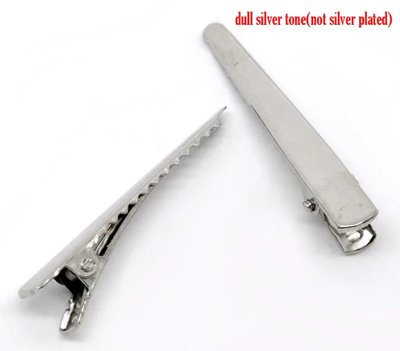 

DoreenBeads 50 dull silver color Prong Barrettes Hair Clips 5x0.8cm (B11525)