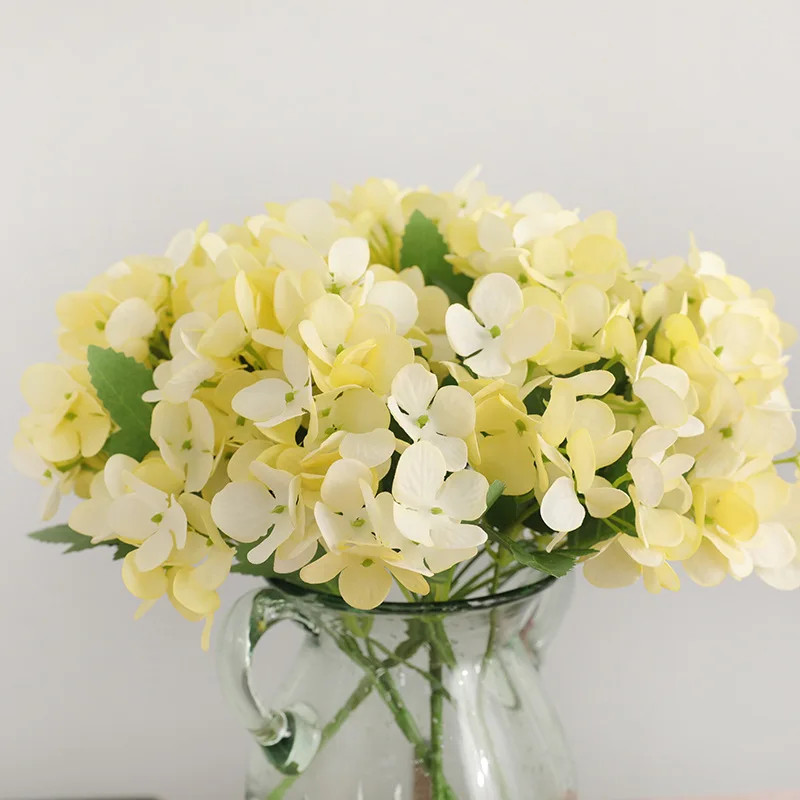 

Artificial Flowers 5 Heads Hydrangea Small Bouquet Silk Flowers for Crafting Wedding Home Party Decoration Fake Flowers