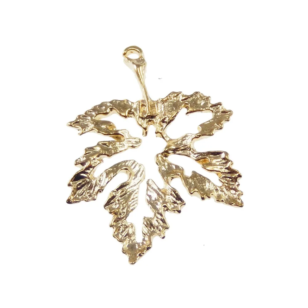 

YvLuo 10pcs Golden Color Alloy Hollowed Maple Leaf Pendant Charms DIY CharmS Hot Sale Crafts 19*27mm
