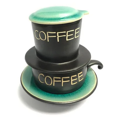 Керамика Вьетнам кофе капельница фильтр чашка для 1 человек 6x10 см КАФЕ производитель без фильтровальной бумаги капельного фильтра горшок Кофе Инструменты - Цвет: Blue
