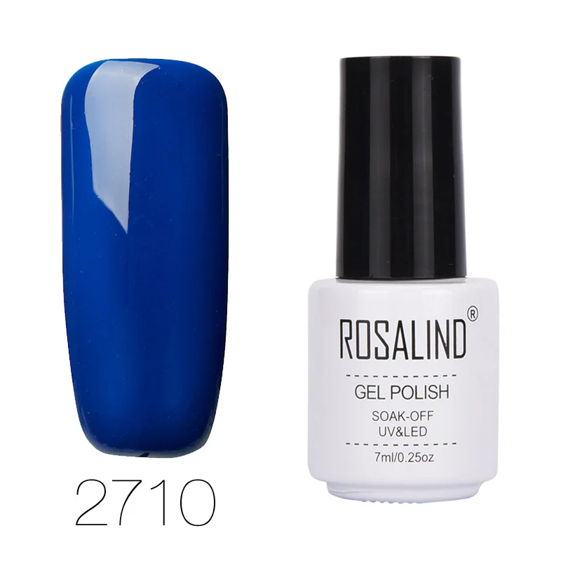 ROSALIND 7 мл чистый цвет серии набор гель-лаков для ногтей для маникюра замочить от ногтей белый флакон длительного действия гель-лаки праймер - Цвет: 2710