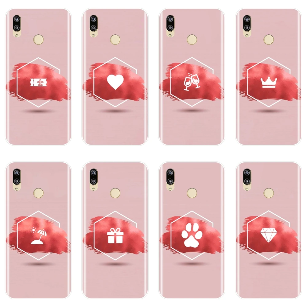 

Soft Phone Case For Huawei P8 P9 P10 P20 Lite 2017 P9 Lite Mini P10 Plus P20 Pro P Smart Silicone Pink Heart Airplane Back Cover