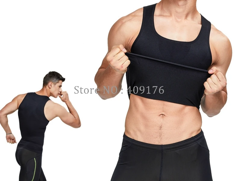 Gynecomastia Tops PRAYGER Body Shaper Men Posture Corrector Slimming Chest Shapers Waist Trainer Tops