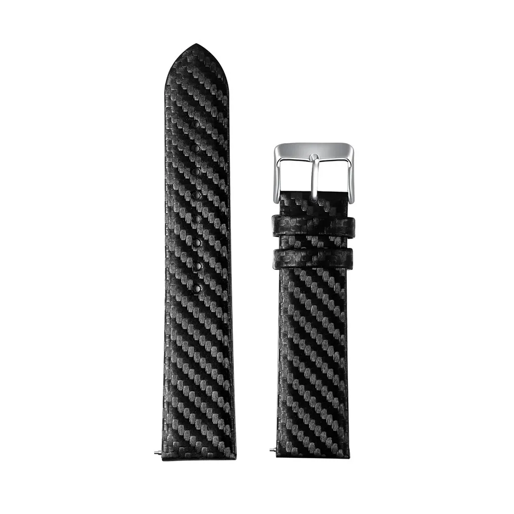 

Fashion Simple Men Women Watchbands For Fitbit / Versa Lite Universal Leather Small Belt Buckle Carbon Fiber Replacement Strap