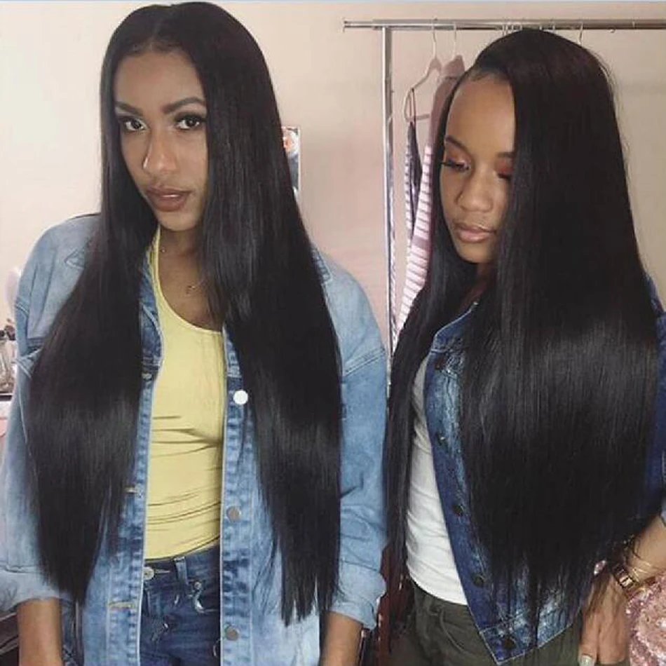 Peruvian Straight Hair Bundles With Closure Tuneful Hair Weave Bundle Natural Color Non Remy Human Hair 3 Bundles With Closure