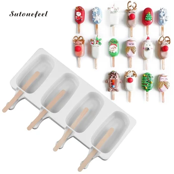 

8 Shapes Ice Cream Form Silicone Mold Ice Cream Makers with 12PCS Popsicle Sticks Ice Cream Mold Tray for Party