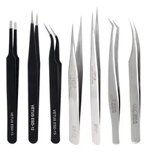 Пинцет для наращивания ресниц из нержавеющей стали, пинцет для ресниц VETUS, немагнитные объемные ресницы, инструменты, Индивидуальные ресницы для макияжа