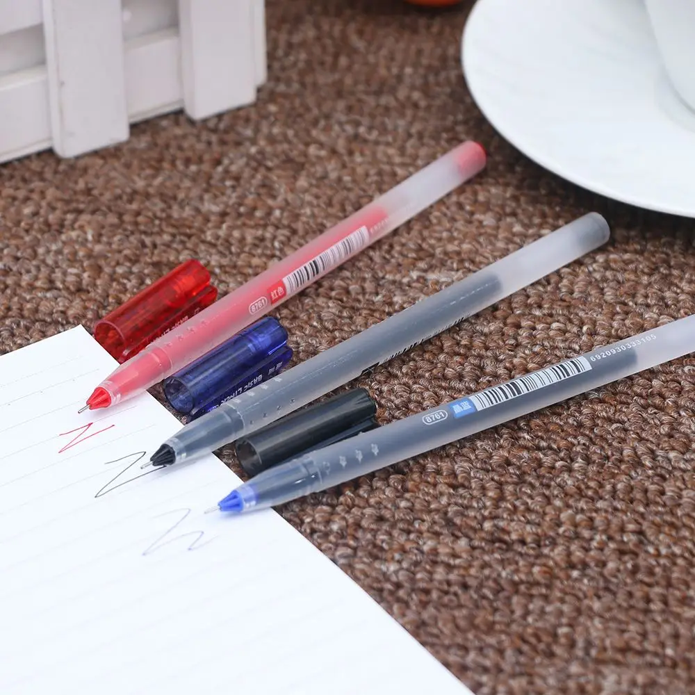 12 шт., базовая Шариковая ручка для письма, 0,5 мм, шариковая ручка, 3 цвета, гелевые чернила, Офисные инструменты, школьные принадлежности